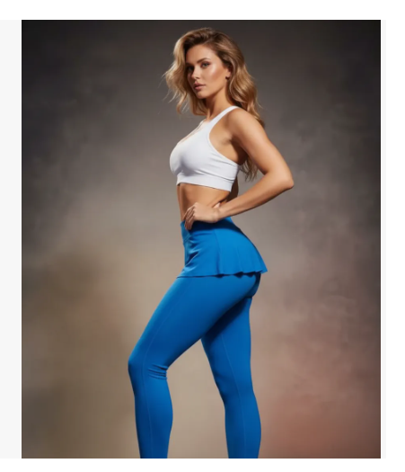 Calça Legging Sainha Texturizada Azul
