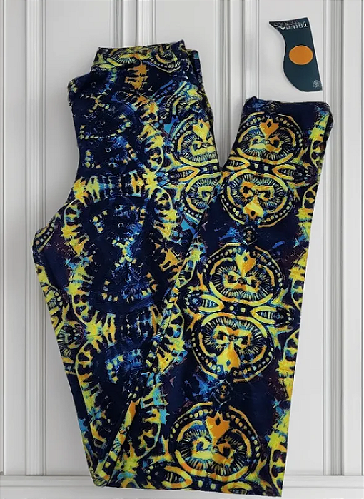 Calça Legging Azul Estampada