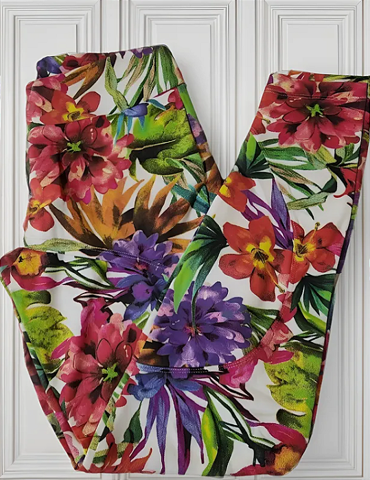 Calça Legging Paola Folhas