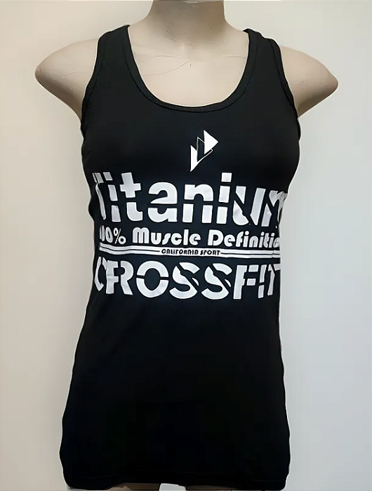 Blusa Regata Titanium Preta Branco