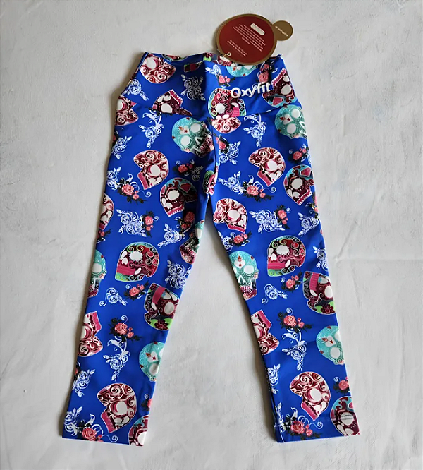 Calça Legging Infantil Azul Estampada