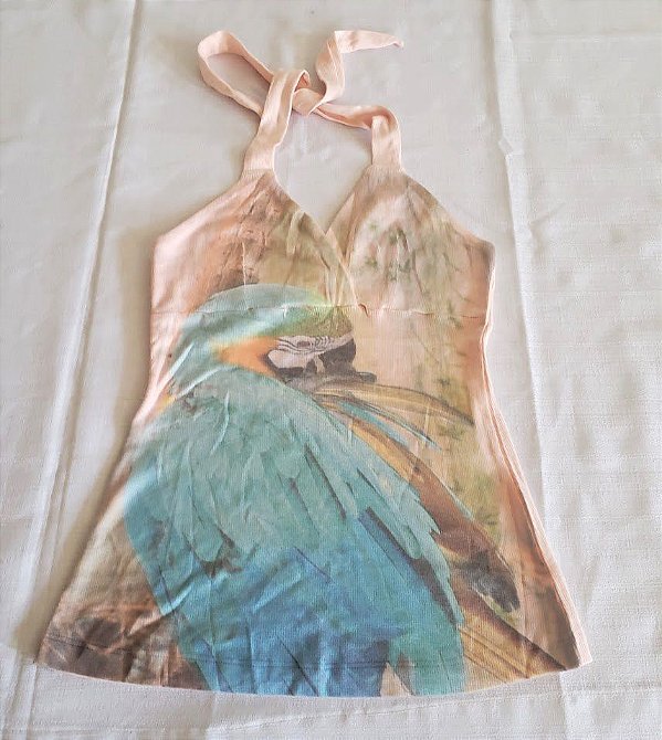 Blusinha Frente Única Salmão Arara