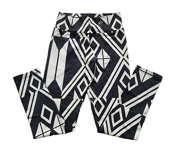 Legging Geométrica Preto Branco (COM AVARIA)