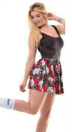 Vestido Casual Caveira Rosas