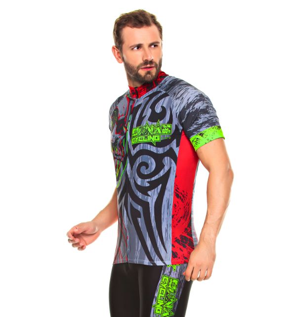 Camisa Masculina Manga Curta Skull Tribal