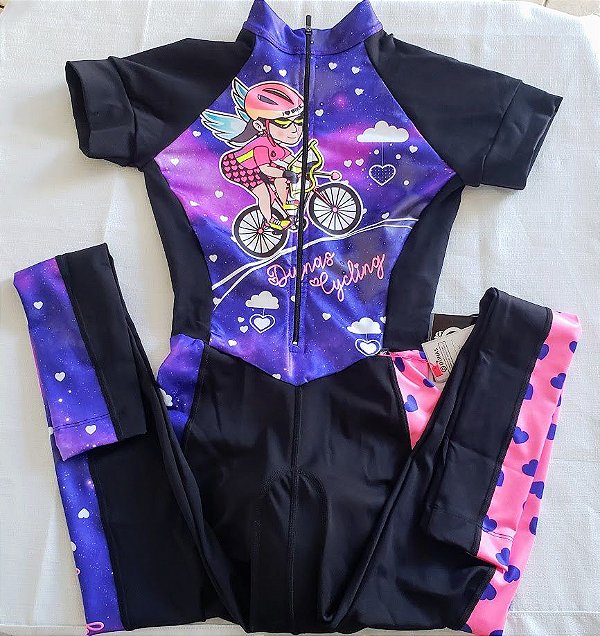 Macacão Feminino Manga Curta Cupido Roxo