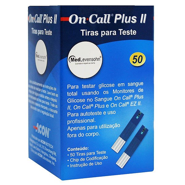 Tiras para Teste de Glicose On Call Plus II