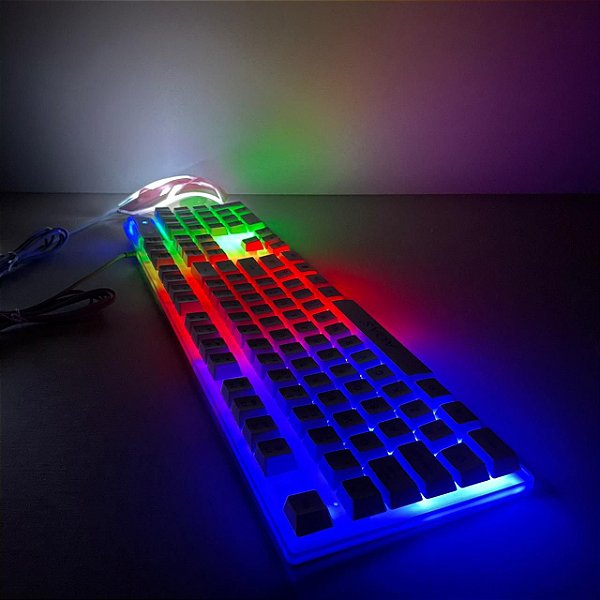 Kit Teclado Gamer Semi Mecânico E Mouse Led Rgb Com Fio Usb