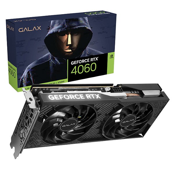 Placa de Vídeo GALAX NVIDIA GeForce RTX 4060 1-Click OC 2X TecLab Lite, 8GB GDDR6, G-SYNC, DLSS, Ray Tracing