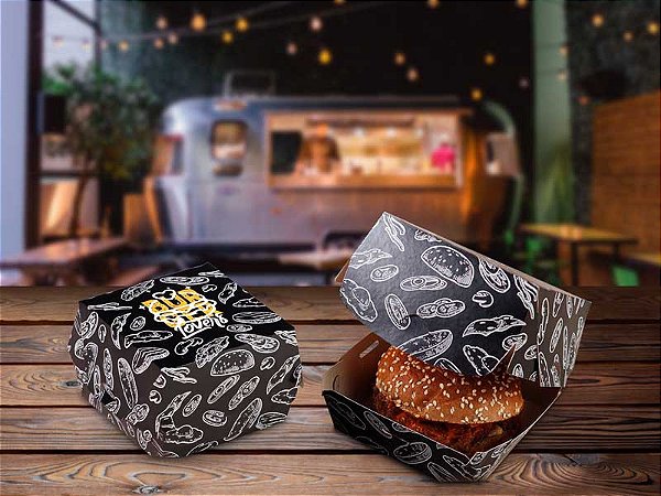 MADALENA BURGER LOVERS BLACK - Pacote com 100 unidades #desconto
