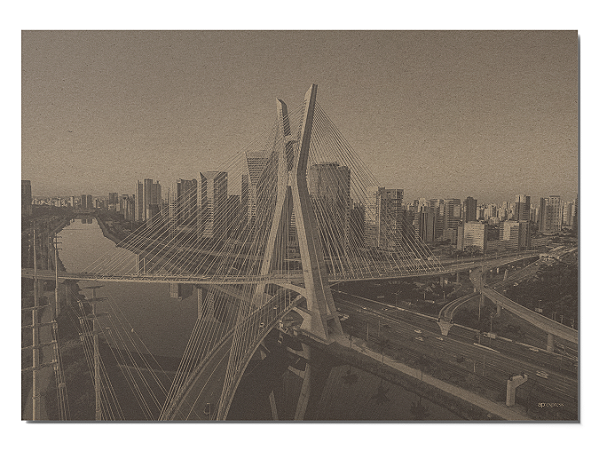Papel Jogo Americano em Kraft "Ponte Estaiada" - Pacote com 100 unidades