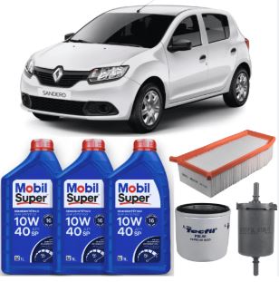 Kit Troca Oleo Motor + Filtros Sandero 1.0 3 Cilindros