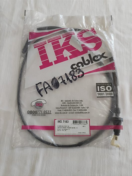 Cabo Acelerador Peugeot 206 1.4 98 A 02 Iks7183