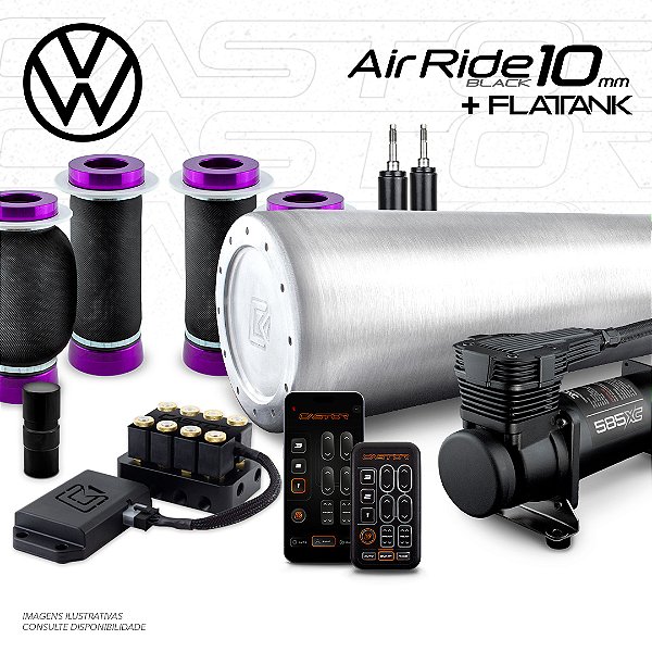 KIT 3 / AirRide Black + FlatTank 10mm | Volkswagen