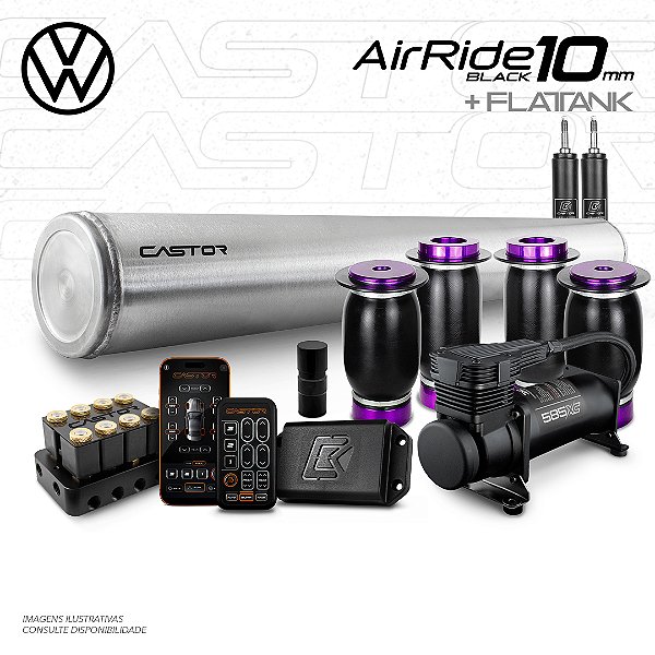 KIT 3 / AirRide Black + FlatTank 10mm | Volkswagen