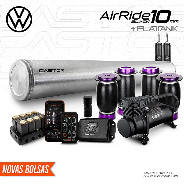 KIT 3 / AirRide Black + FlatTank 10mm | Volkswagen
