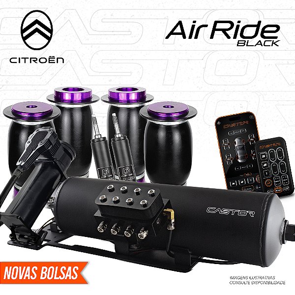 KIT 2 / AirRide Black Montado e Testado + Cilindro de Alumínio - 8mm | Citroën