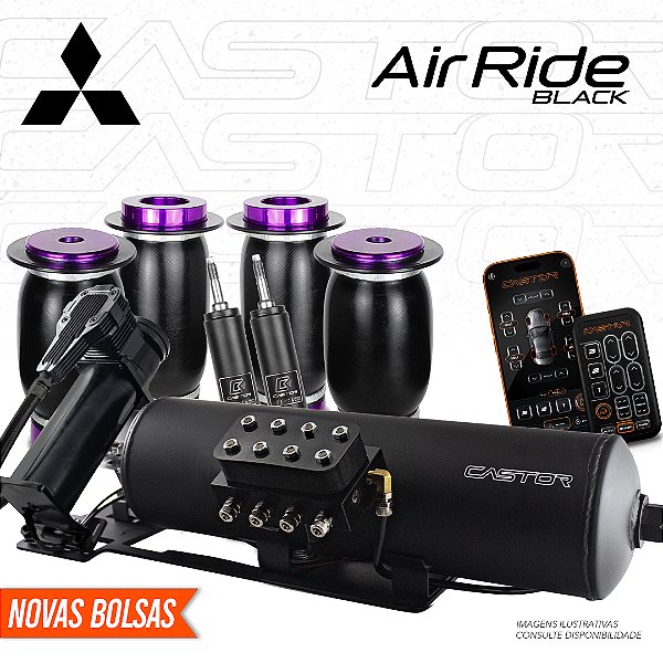 KIT 2 / AirRide Black Montado e Testado + Cilindro de Alumínio - 8mm | Mitsubishi