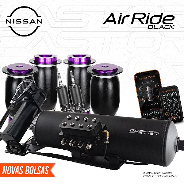 KIT 2 / AirRide Black Montado e Testado + Cilindro de Alumínio - 8mm | Nissan