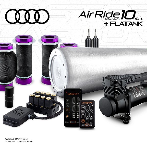 KIT 3 / AirRide Black 10mm + FlatTank | Audi