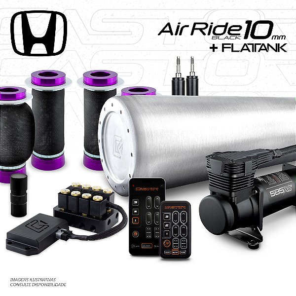 KIT 3 / AirRide Black 10mm + FlatTank | Honda