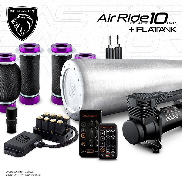 KIT 3 / AirRide Black 10mm + FlatTank | Peugeot