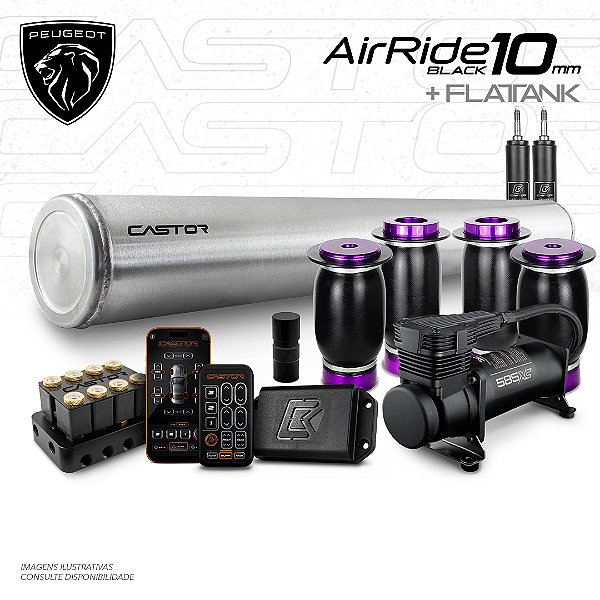 KIT 3 / AirRide Black 10mm + FlatTank | Peugeot