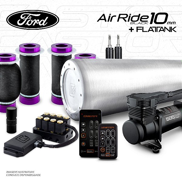 KIT 3 / AirRide Black 10mm + FlatTank | Ford