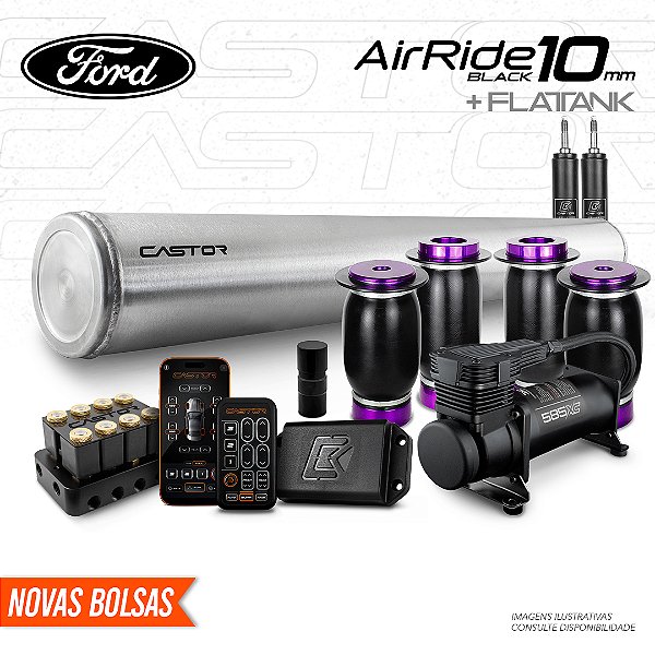 KIT 3 / AirRide Black 10mm + FlatTank | Ford
