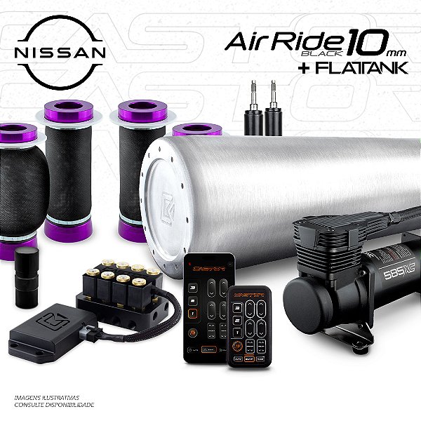 KIT 3 / AirRide Black 10mm + FlatTank | Nissan