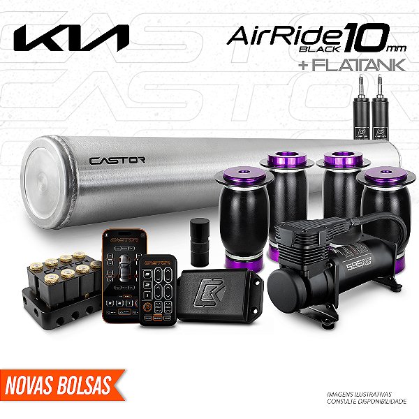 KIT 3 / AirRide Black 10mm + FlatTank | Kia