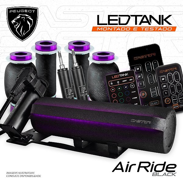 KIT 2 / LEDTank - Montado e Testado - AirRide Black - 8mm | Peugeot