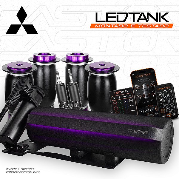 KIT 2 / LEDTank - Montado e Testado - AirRide Black - 8mm | Mitsubishi