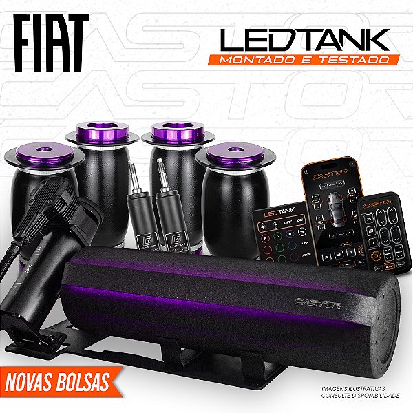 KIT 2 / LEDTank - Montado e Testado - AirRide Black - 8mm | Fiat
