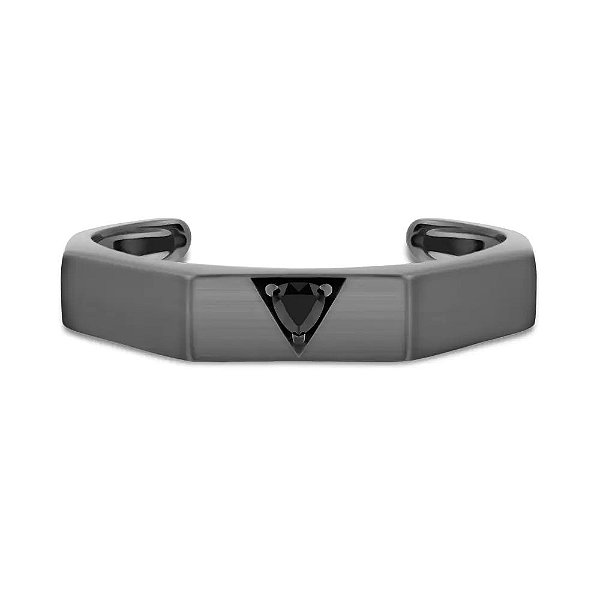 Pulseira Prata e Quartzo Negro