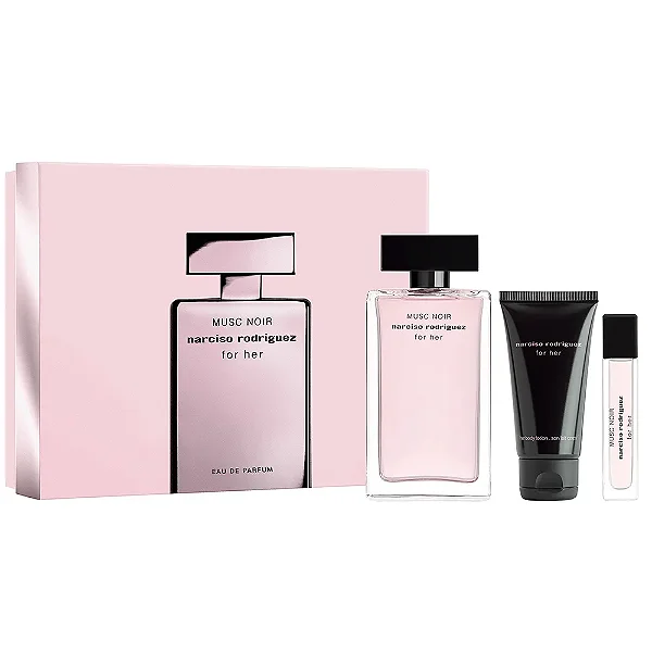 Conjunto For Her Musc Noir de Narciso Rodriguez - Eau De Parfum 100ml + Body Lotion 50ml + Travel Size 10ml