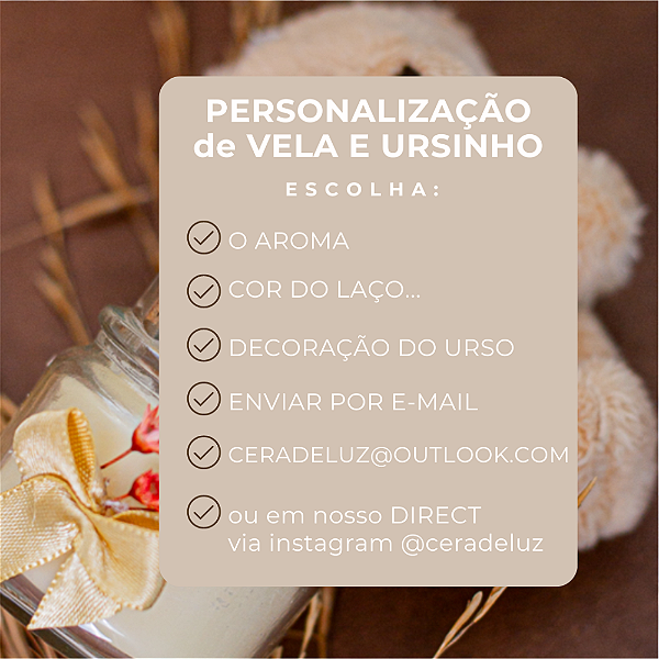 Kit Vela Limão e Coco 40g e Ursinho