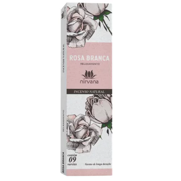 Incenso Nirvana Natural Rosa Branca