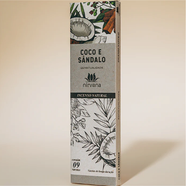 Incenso Nirvana Natural Coco e Sandalo