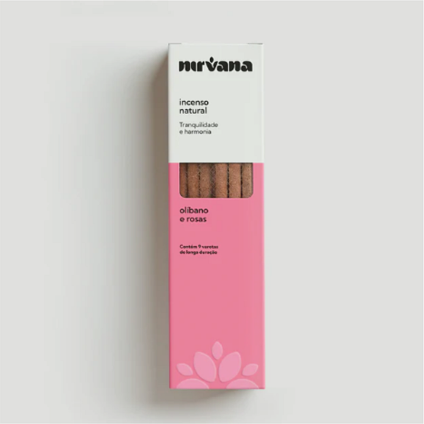 Incenso Nirvana Natural Olibano e Rosas