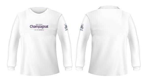 Camiseta Unissex Manga Longa Branca - Escola Champagnat