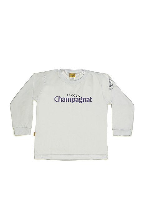 Camiseta Manga Longa Unissex Branca - Escola Champagnat