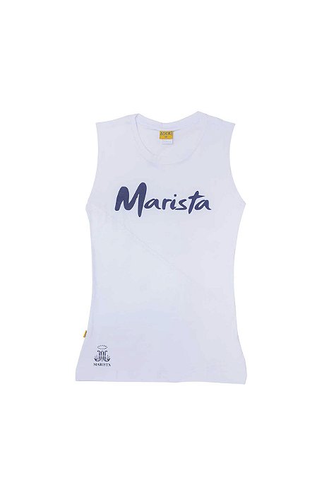 F28 Ensino Fundamental Baby Look Sem Manga Branca Malha Conforto