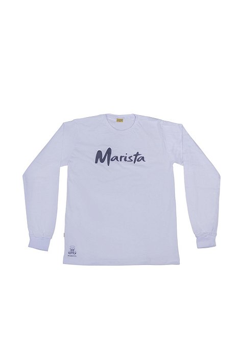 G39 Camiseta Manga Longa Ensino Fundamental Branca em Algodão 30/1 penteado - Colégio Marista