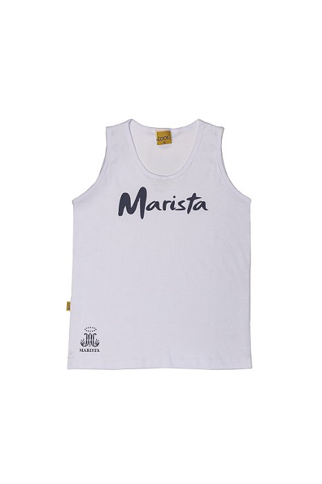 G40 Ensino Fundamental Camiseta Sem Manga Branca em Algodão 30/1 penteado