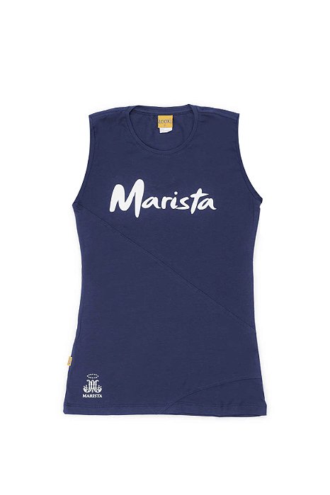 F28 Ensino Médio Baby Look Sem Manga Marinho Malha Conforto