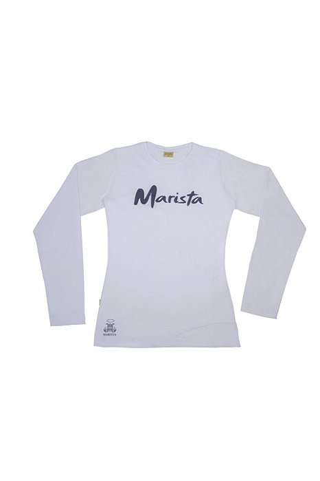 F27 Ensino Fundamental e Médio Branca Baby Manga Longa Look Malha Conforto - Colégio Marista