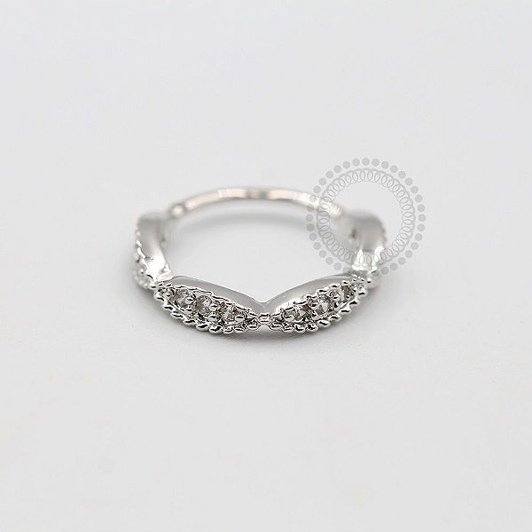 ARA60 Argola Conch Infinito Torção 11mm Banho Ródio
