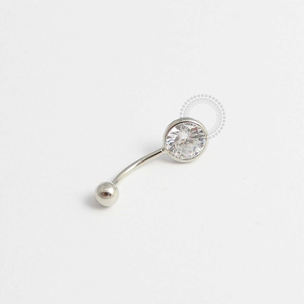 BN32 Navel Piercing Pedra Zirconia Ródio