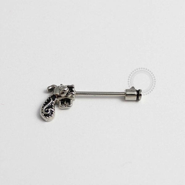 MM14 Piercing Mamilo Revólver banho Rodio